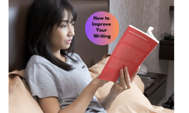 woman reading book as a way to how to improve your writing