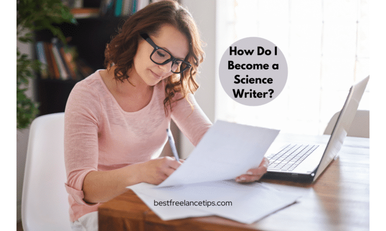 woman doing research as science writer